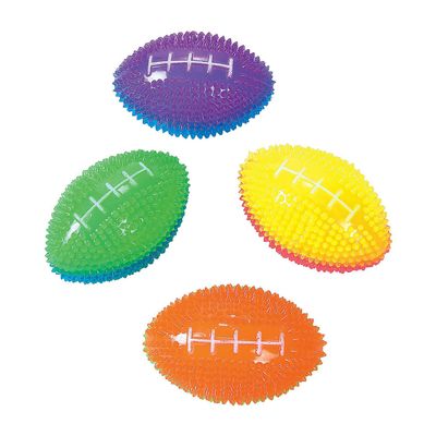 Fun Express Light Up Mini Footballs Bulk Set of 12 - Glow in Dark Rubber Football Toys for Kids Ages 6-12 for Boys 8-10 Year Old | Outdoor Games & Sports Party Favors