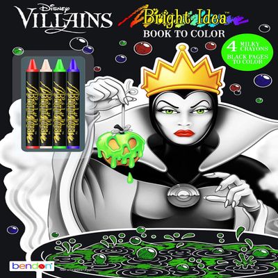 Disney Villains 48-Page Bright Idea Coloring Book with Neon Crayons 43249 Bendon