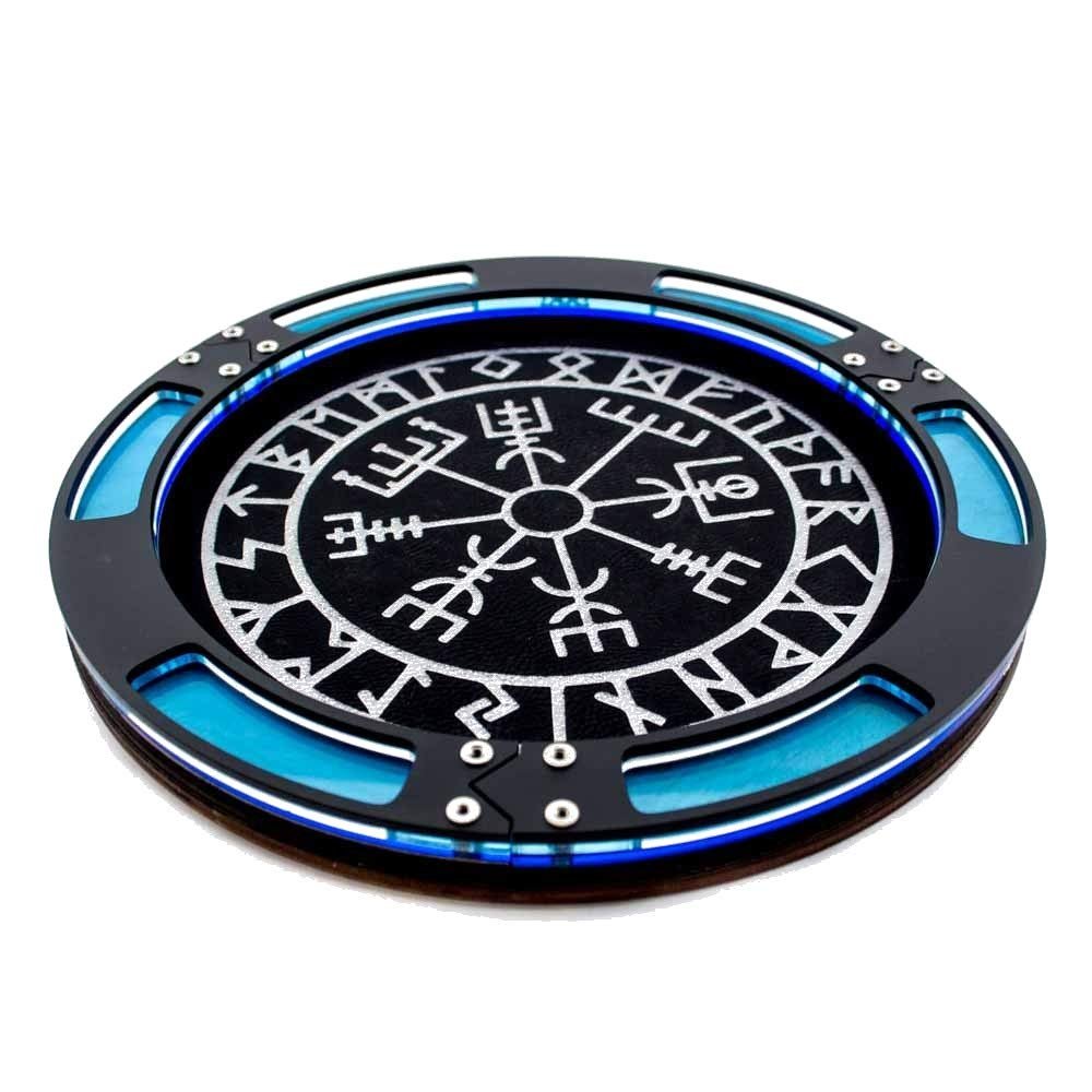 C4Labs 10" Round Padded Dice Tray - Norse Compass, Viking, Rune, Vegvisir