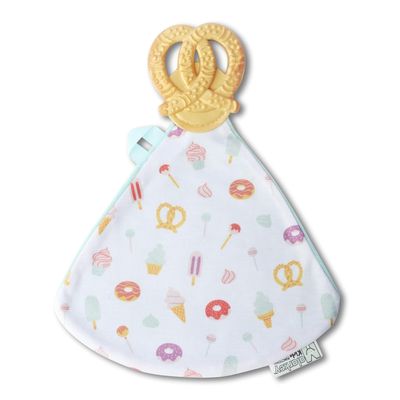 Malarkey Kids Munch-It Blanket: Teether and Cozy Blanket Combo for Teething Babies - Soothe, Snuggle, and Relieve Discomfort! (Sweet & Salty)