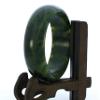 2.3" China Certified Nature Hetian Nephrite Jade Women's Green Flower Bangle Bracelet 2431 view 3