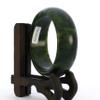 2.3" China Certified Nature Hetian Nephrite Jade Women's Green Flower Bangle Bracelet 2431 view 4