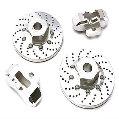 Realistic Silver Alloy Rear Brake Disc for Traxxas 1/10 4-Tec 2.0 (2-Pack)