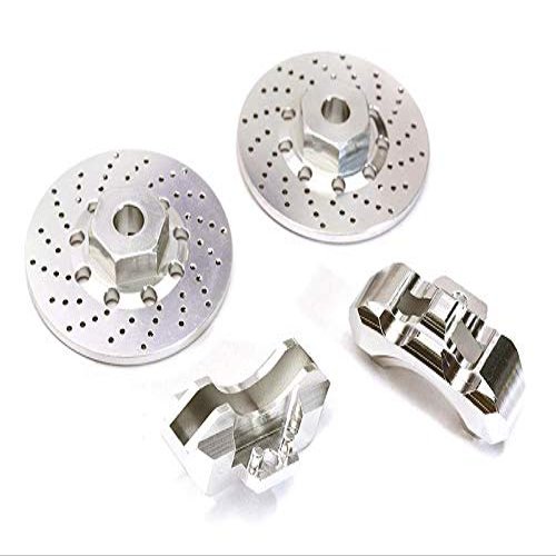 Realistic Silver Alloy Front Brake Disc for Traxxas 1/10 4-Tec 2.0 (2-Pack)