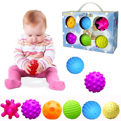 Vintage Sensory Balls for Babies 6-12 Months, 6 Pack Soft Textured Montessori Baby Sensory Toys, Squeeze & Grasp Toddler Balls for 1-3, Bright Color Multi Ball Set, Christmas Stocking Stuffers