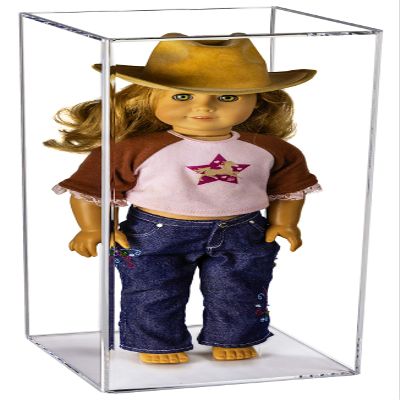 Better Display Cases Clear Acrylic Figure Display Case for Figurine Miniature Doll Bobblehead , Doll Stands Display Box for Figures,DIM:8" L x 8" W x 20" H. (A085A)