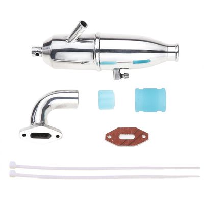 Exhaust Pipe Tubing Tuned Side Right Hand Muffler Pipe Spring with Manifold HPI HSP Losi Axial Kyosho 1/10 Nitro RC Model car,Cojoys
