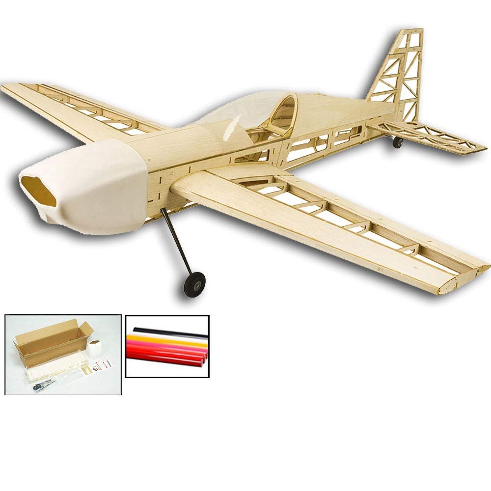 Dancing Wings Hobby Balsa Electric Building Airplane EXTRA330 KIT 1M Wingspan Need to Built;Basswood EX330 4CH Radio Controlled Laser-Cutting Aeroplane Un-Assembled for Adults (S2501B)