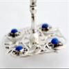 Modern Hanukkah Dreidel 925 Sterling Silver Lapis stone or Amethyst stone semi precious stones selection Spinning Top handmade Collector's view 4