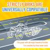 Strictly Briks Building Blocks Road Plates 10" x 10", 4 Pack City Road Classic Baseplates for Highway Bridge, Street, Race Track, Compatible with All Major Brands (2 Straight, 2 Curved, 30 Stackers) view 4