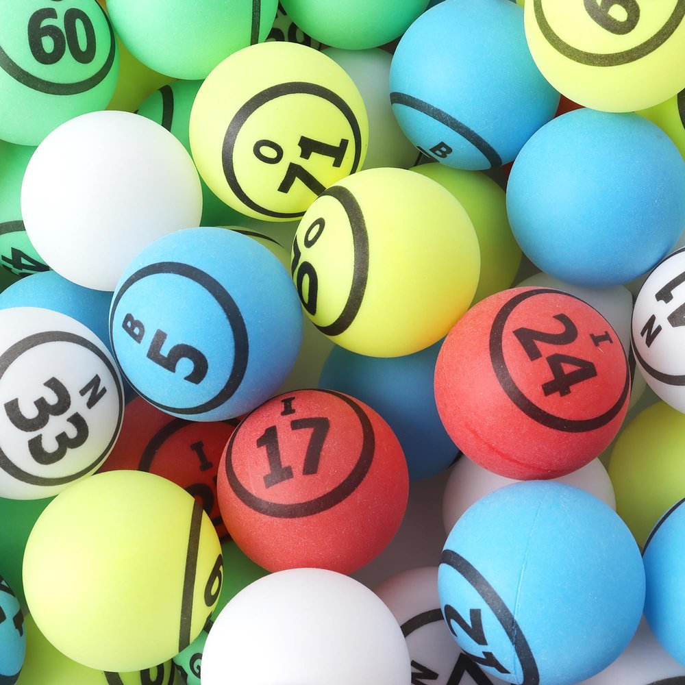 GSE Games & Sports Expert 1.55" Bingo Balls - Ping Pong Size Balls for Large Bingo Cage, Bingo Calling Balls for Parties, Prize Raffles, Family Game Nights (Multi-Color - Single Numbered)