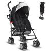 HONEY JOY Baby Lightweight Stroller, Compact Travel Stroller for Airplane, Adjustable Backrest & Canopy, 5-Point Harness, Cup Holder, Storage Basket, Foldable Umbrella Stroller for Toddlers (Black) view 1