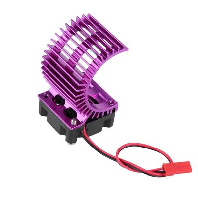 Heat Sink, Enhanced Cooling with Fan, Cooling Fan for 1/10 Scale RC Car 540/550 Motor, for Off-Road Racing Speed Runs and Daily Hobby Use (Purple)
