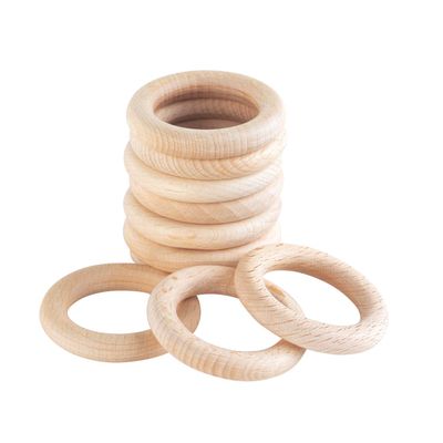 TickiT Small Wooden Rings, Set of 10