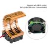 Dilwe Motor Heat Sink RC Accessories, RC Heat Sink with Cooling Fan for 1/10 Scale Electric RC Car 540/550 Motor RC Car Replacement Part(Gold) view 2