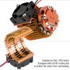 Dilwe Motor Heat Sink RC Accessories, RC Heat Sink with Cooling Fan for 1/10 Scale Electric RC Car 540/550 Motor RC Car Replacement Part(Gold) view 3