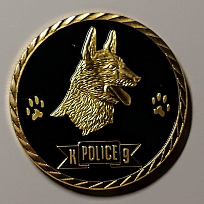 K-9 Handler Police Colorized Art Coin