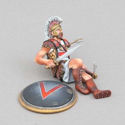 Thomas Gunn Miniatures SPA030A Dying Greek Spartan Lambda Shield 1:30 Scale Pewter