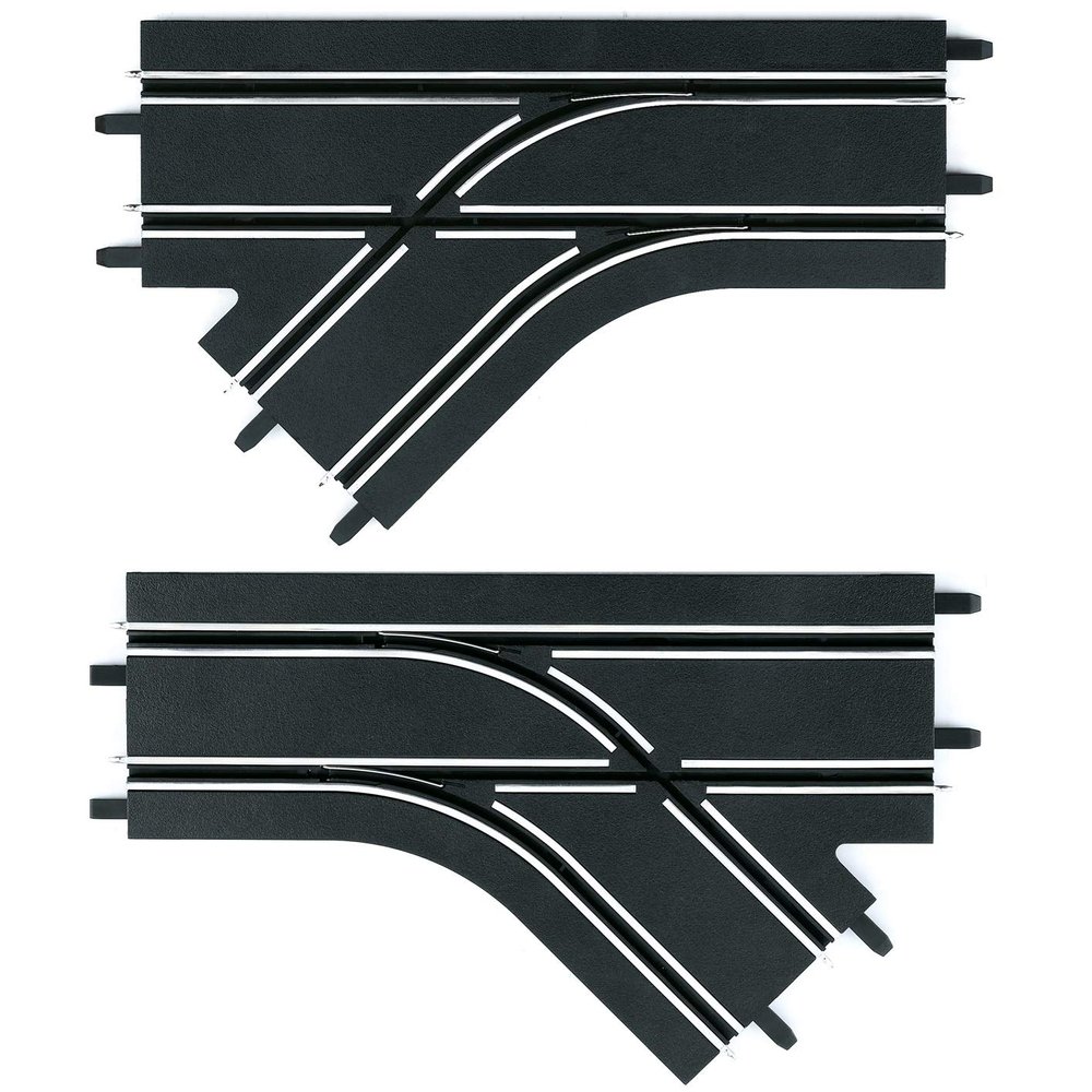 Carrera 61618 Right & Left Mechanical Lane Change Section Add On Track Parts for GO & Digital 143 Slot Car Racing Sets