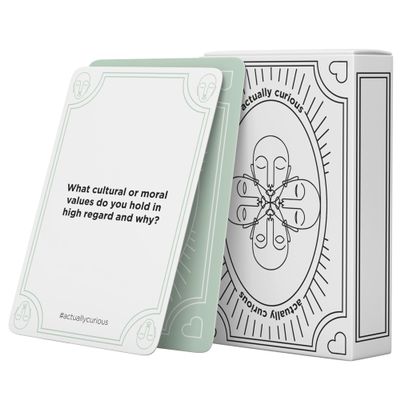 Actually Curious The Original Curiosity Edition - Team Building Games for Work, Activities for Teens, Family Game Night, Conversations with Friends, Couples Gifts - 52 Deep Conversation Cards