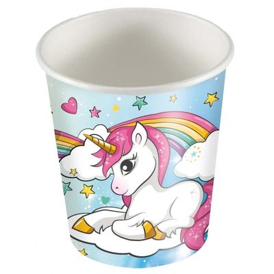 200cc Children's Unicorn Party Cup 25 Pieces