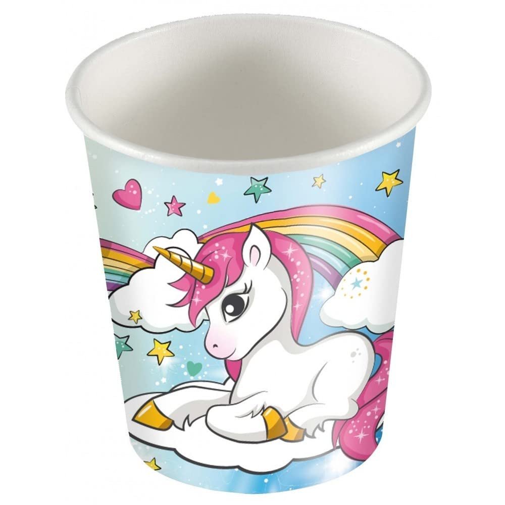200cc Children's Unicorn Party Cup 25 Pieces