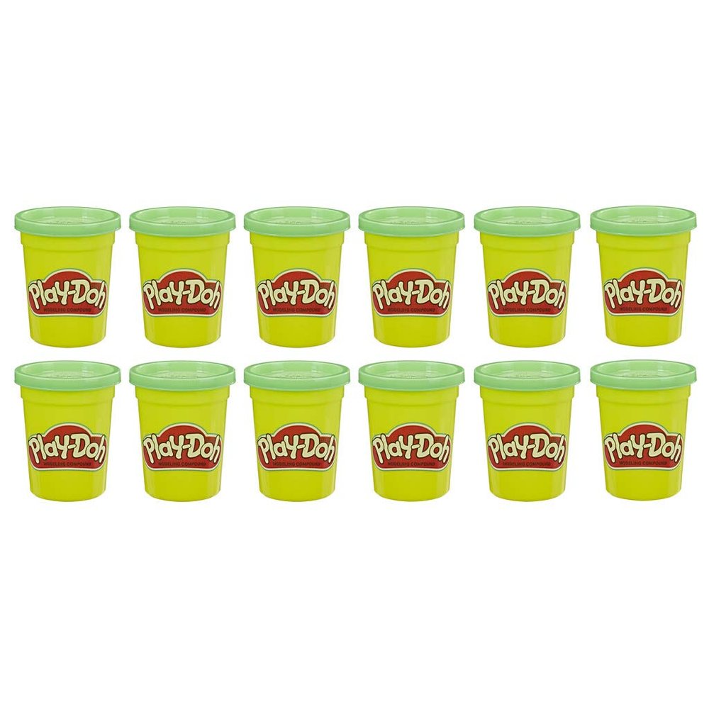 PLAY-DOH E4828F02 Bulk 12-Pack of Green Non-Toxic Modelling Compound, 4-Ounce Cans, Multicolour