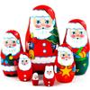 MATRYOSHKA&HANDICRAFT Christmas Santa Nesting Dolls 7 pcs - Santa Claus Christmas Decoration Doll Gifts Ideas view 1