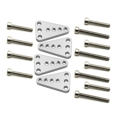 RC-Hub Aluminum Upper Shock Mount Kit for 1/10 RC Axial SCX10 Dingo Crawler, Silver