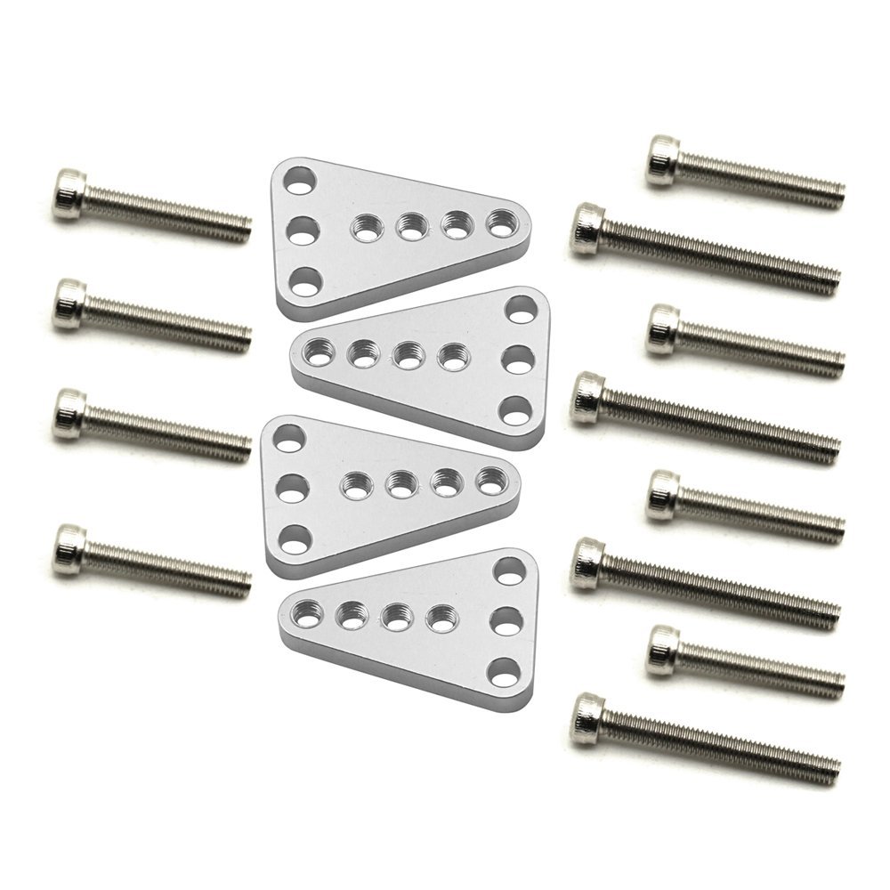 RC-Hub Aluminum Upper Shock Mount Kit for 1/10 RC Axial SCX10 Dingo Crawler, Silver