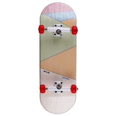 Noahwood Wooden Fingerboard Complete ((Noah Team 5-Layer Maple Handmade Deck 33mmx98mm, NW King WhiteTrucks 33mm, NW II Red Wheels) (Born for PRO)