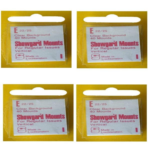 Showgard Stamp Mounts Clear Background Precut Size E 22 x 25mm 160 Mounts