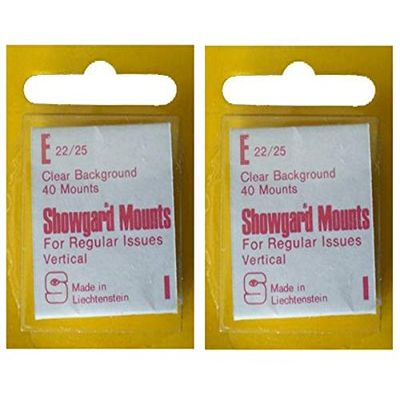 Showgard Stamp Mounts Clear Background Precut Size E 22 x 25mm 80 Mounts