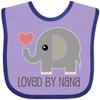 inktastic Loved By Nana Grandchild Elephant Baby Bib Lavender and Purple 18f4a view 1