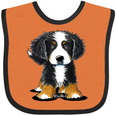 inktastic Bernese Mountain Dog Baby Bib Orange and Black - KiniArt 3e81