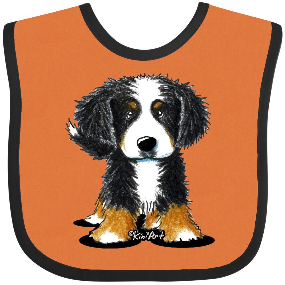 inktastic Bernese Mountain Dog Baby Bib Orange and Black - KiniArt 3e81