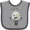 inktastic Metal Face Baby Bib Heather and Black - Gus Fink Studios 2ad0f view 1