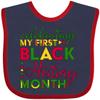 inktastic Celebrating My First Black History Month- for Kids Baby Bib Navy and Red 2e5fe view 1