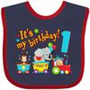 inktastic It's My Birthday- Circus Train 1st Birthday Baby Bib Navy and Red 2e92e view 1