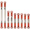 9PCS Wltoys 12428 Pull Rod Steering Servo Link Swing Arm Rear Upper Suspension Arm Tie Rod Length Adjustable for 1/12 Wltoys RC car 12423 FY03 Parts Cojoys (Red) view 1