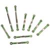 9PCS Wltoys 12428 Pull Rod Steering Servo Link Swing Arm Rear Upper Suspension Arm Tie Rod Length Adjustable for 1/12 Wltoys RC car 12423 FY03 Parts, Cojoys (Green) view 1