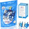 The Dreidel Company 25-Pack Hanukkah Plastic Silver & Blue Metallic Dreidels with English Translation, Spinning Tops Includes Dreidel Game Instruction Card view 1