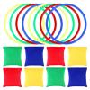 OOTSR 16pcs Nylon Bean Bags Plastic Rings Game Sets for Kids Ring Toss Game Booth Carnival Garden Backyard Outdoor Games Speed and Agility Training Games(8x8cm Bean Bag) view 1