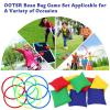 OOTSR 16pcs Nylon Bean Bags Plastic Rings Game Sets for Kids Ring Toss Game Booth Carnival Garden Backyard Outdoor Games Speed and Agility Training Games(8x8cm Bean Bag) view 3