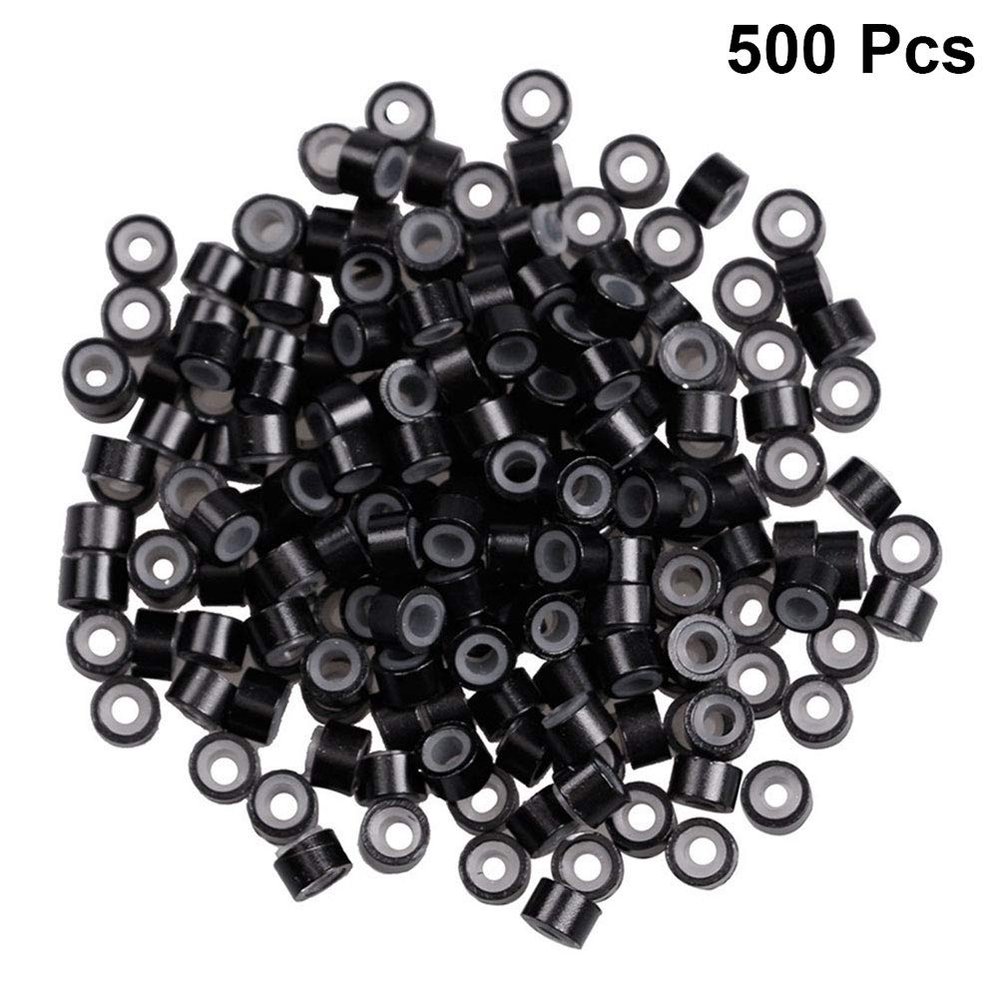 Silicone Hair Cuffs Aluminum Braiding Beads 500pcs for Hair Decoration