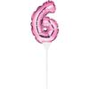 Rose Gold Number 6 Inflatable Mini Balloon Cake Topper - 1 Pc. view 1