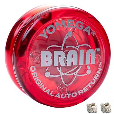 Yomega The Original Brain - Professional Yoyo for Kids and Beginners, Responsive Auto Return Yo Yo Best for String Tricks + Extra 2 Strings & 3 Month Warranty (Red)