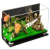 Better Display Cases Versatile Clear Acrylic Trucks, Trains and Rockets Display Case - Large Rectangle Box with Mirror Case, White Risers, Turf Base and Wall Mount 17" x 6" x 7" (A019/V46) view 1
