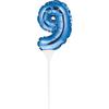 Blue Number 9 Inflatable Mini Balloon Cake Topper - 1 Pc. view 1
