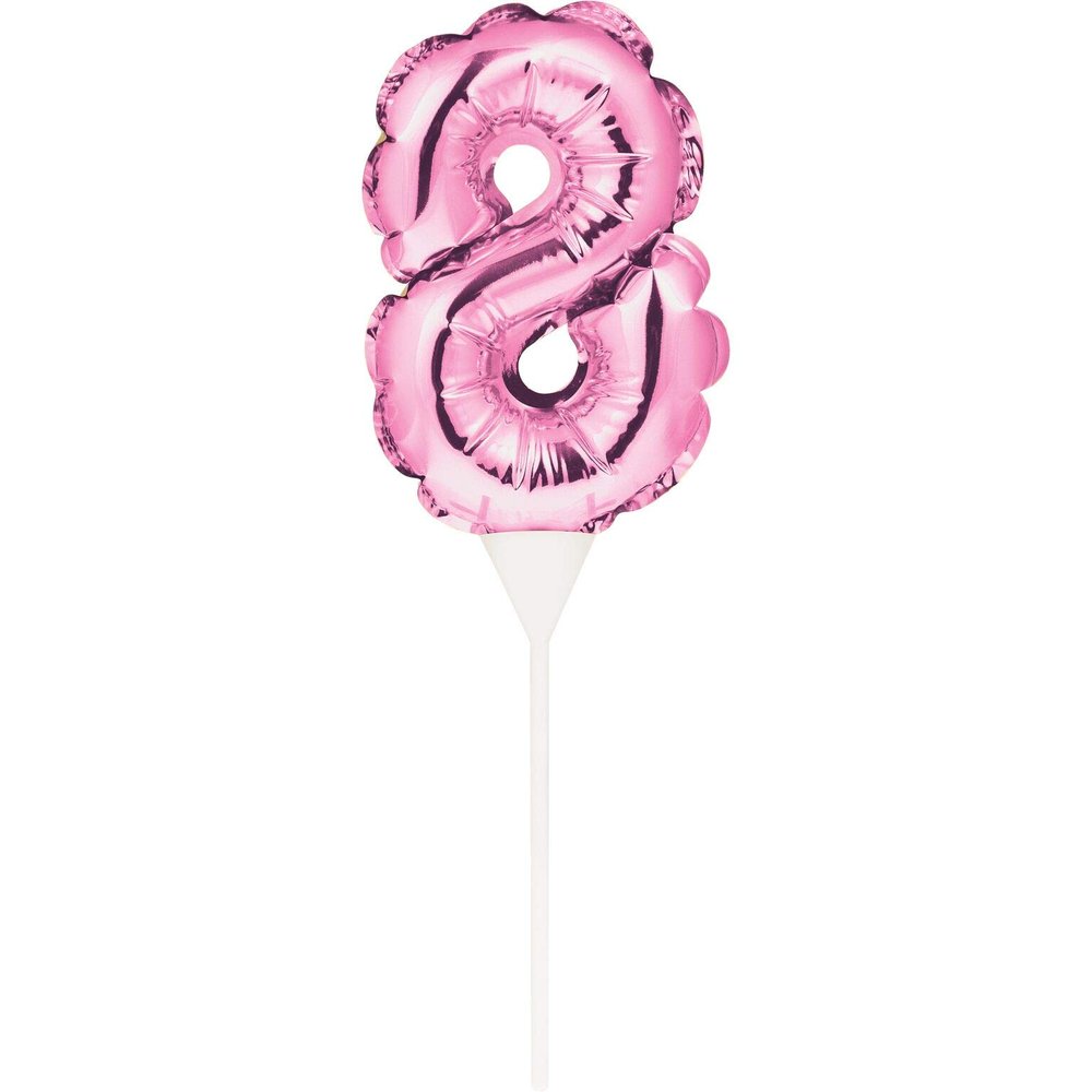 Rose Gold Number 8 Inflatable Mini Balloon Cake Topper - 1 Pc.